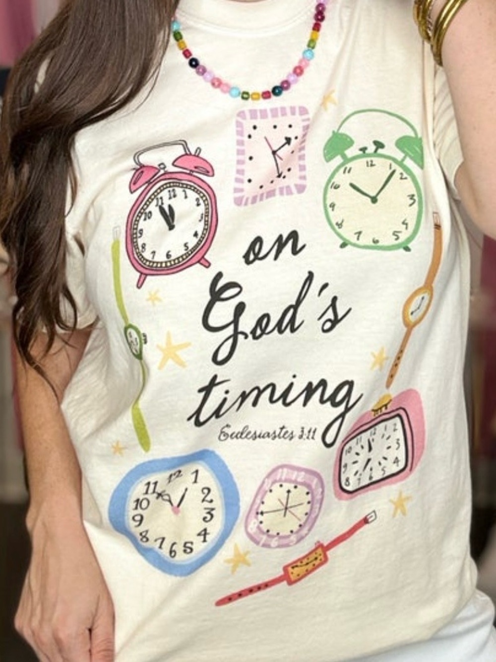 NWT poppy and pine on God’s timing tee M